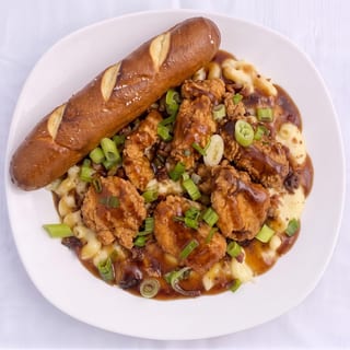 Bourbon-Glazed Chicken & Cheesy Mac Pasta